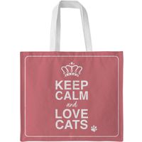 Plenty Gifts Canvas Tote Bag Keep Calm Love Cats