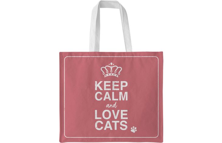 Plenty Gifts Canvas Tote Bag Keep Calm Love Cats