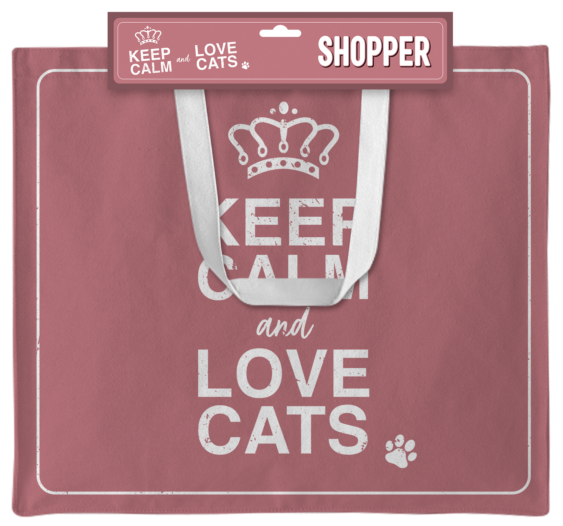 Plenty Gifts Canvas Tote Bag Keep Calm Love Cats