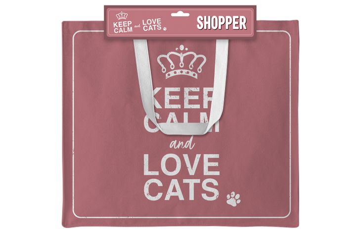 Plenty Gifts Canvas Tote Bag Keep Calm Love Cats