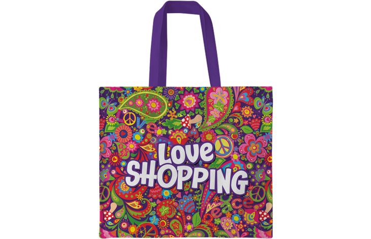 Plenty Gifts Canvas Tote Bag Love Shopping