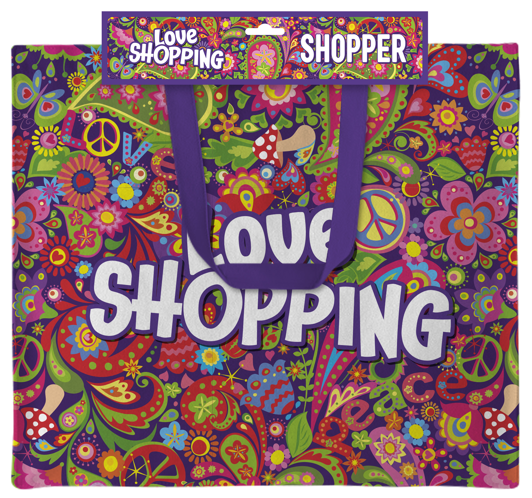 Plenty Gifts Canvas Tote Bag Love Shopping