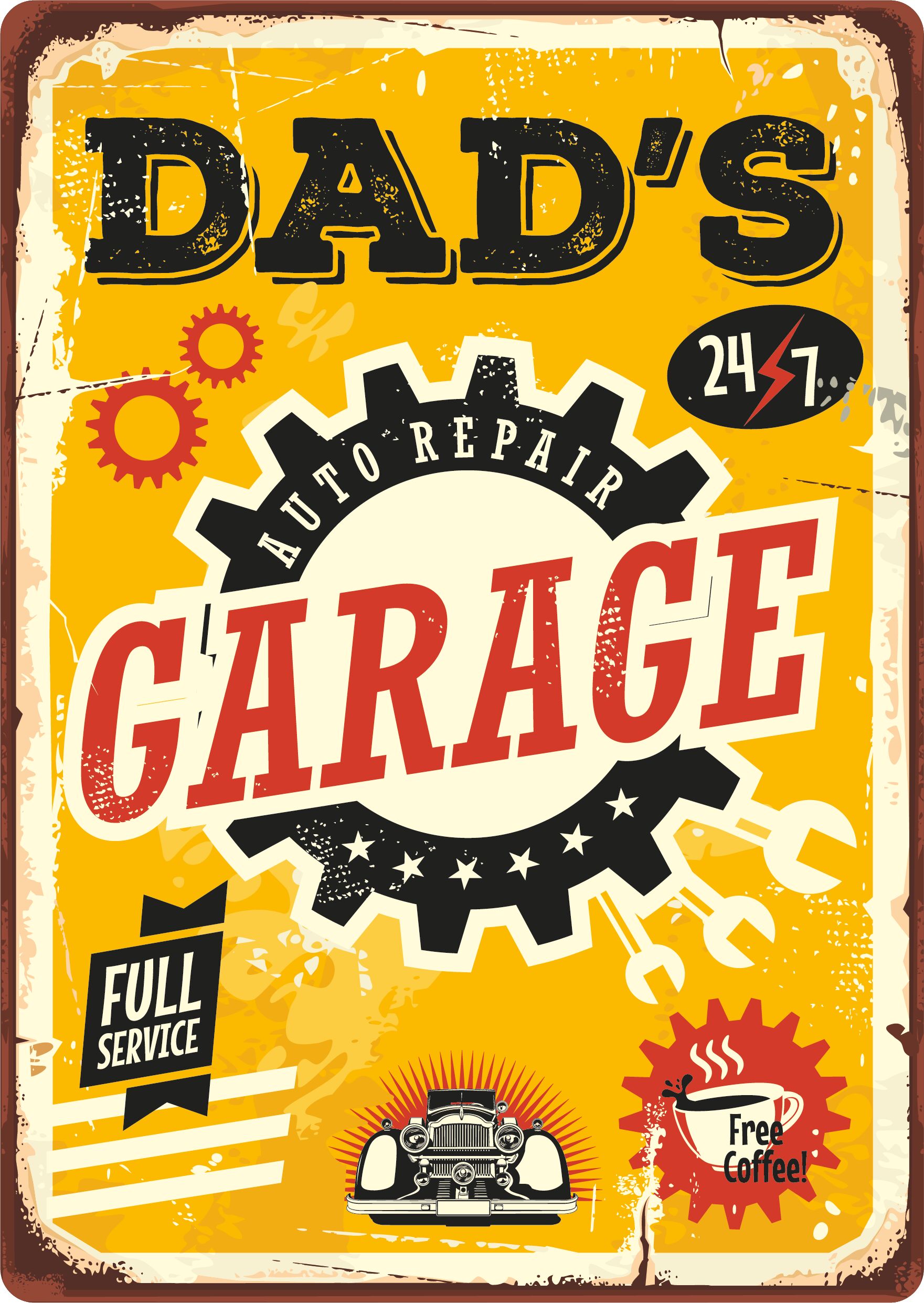 Plenty Gifts Sign Metal Dad's Garage (v)