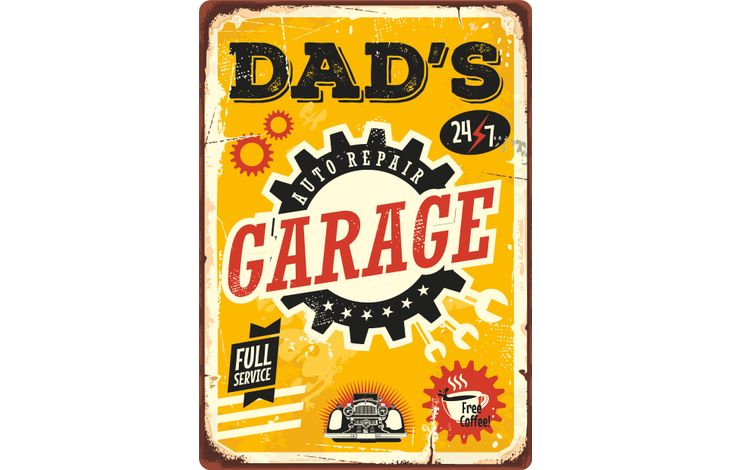Plenty Gifts Sign Metal Dad's Garage (v)