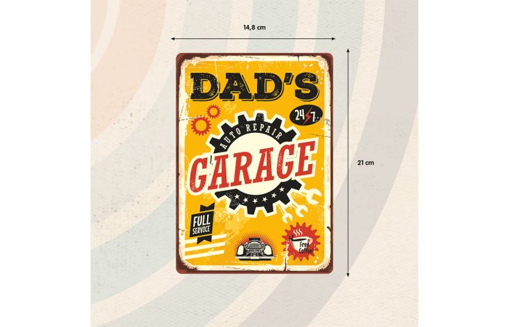 Plenty Gifts Sign Metal Dad's Garage (v)