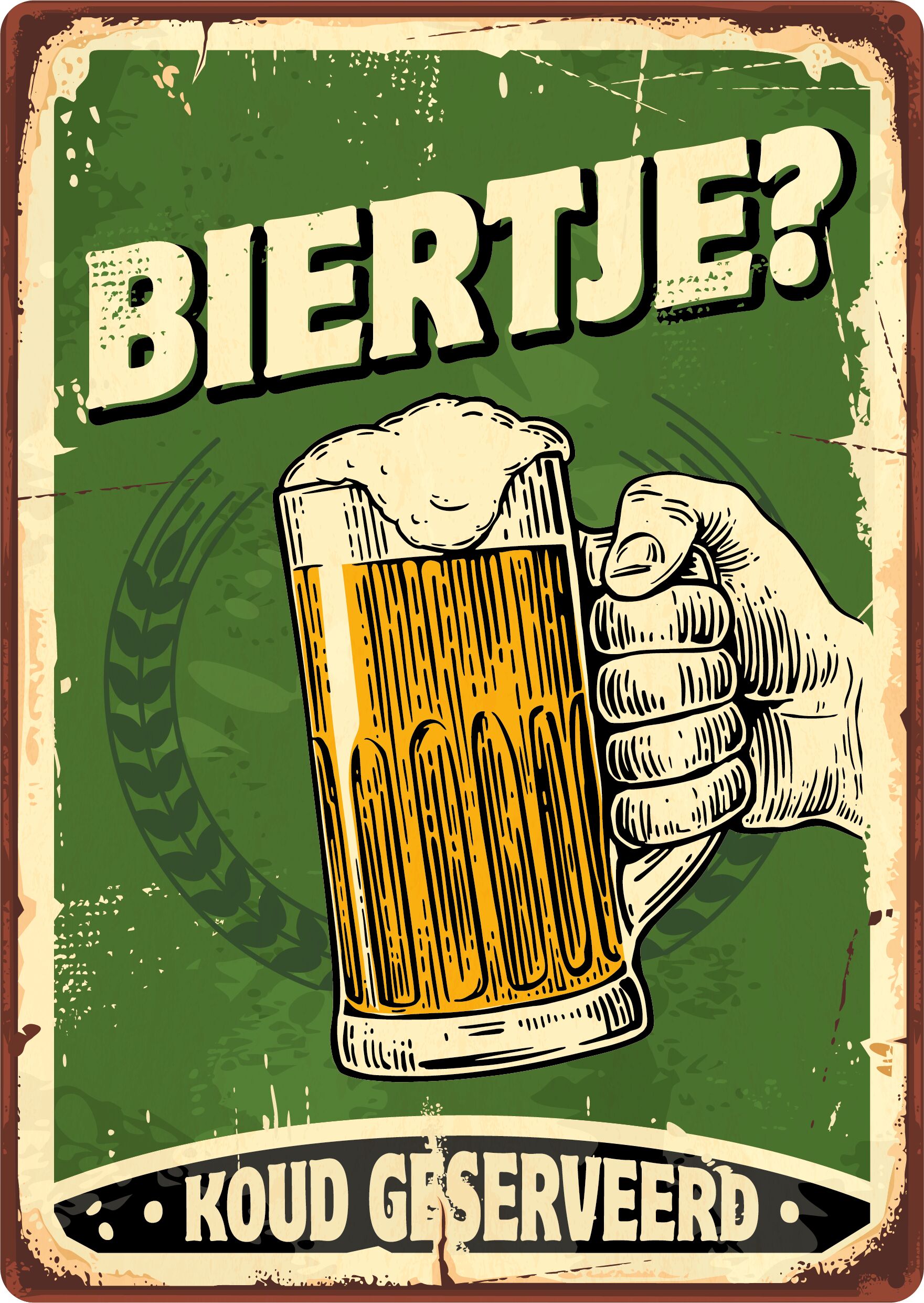 Plenty Gifts Bord Blik Biertje (v)