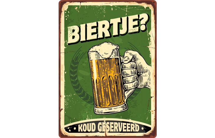 Plenty Gifts Bord Blik Biertje (v)