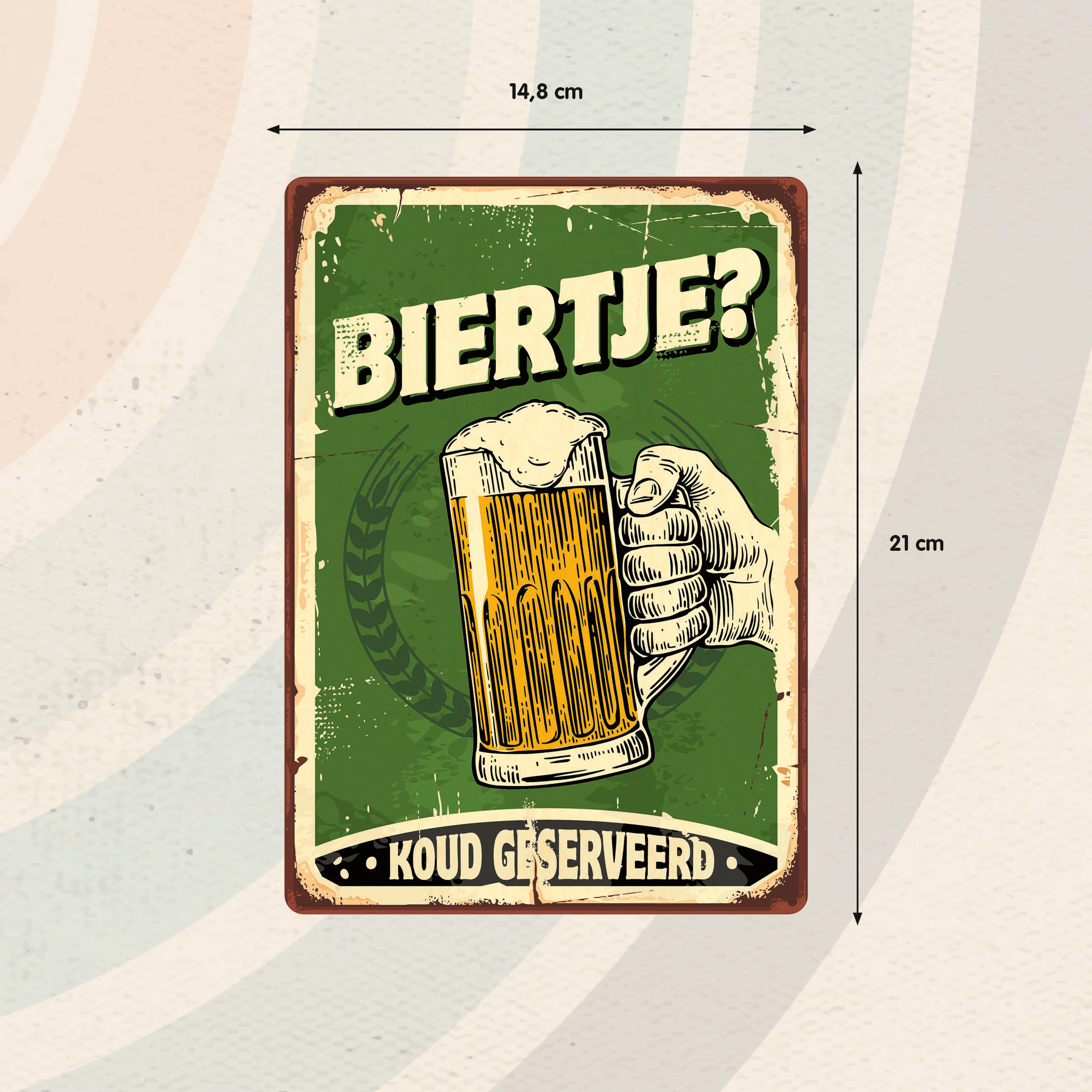 Plenty Gifts Bord Blik Biertje (v)