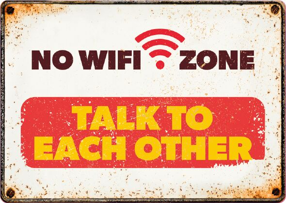 Plenty Gifts Sign Metal No Wifi (h)