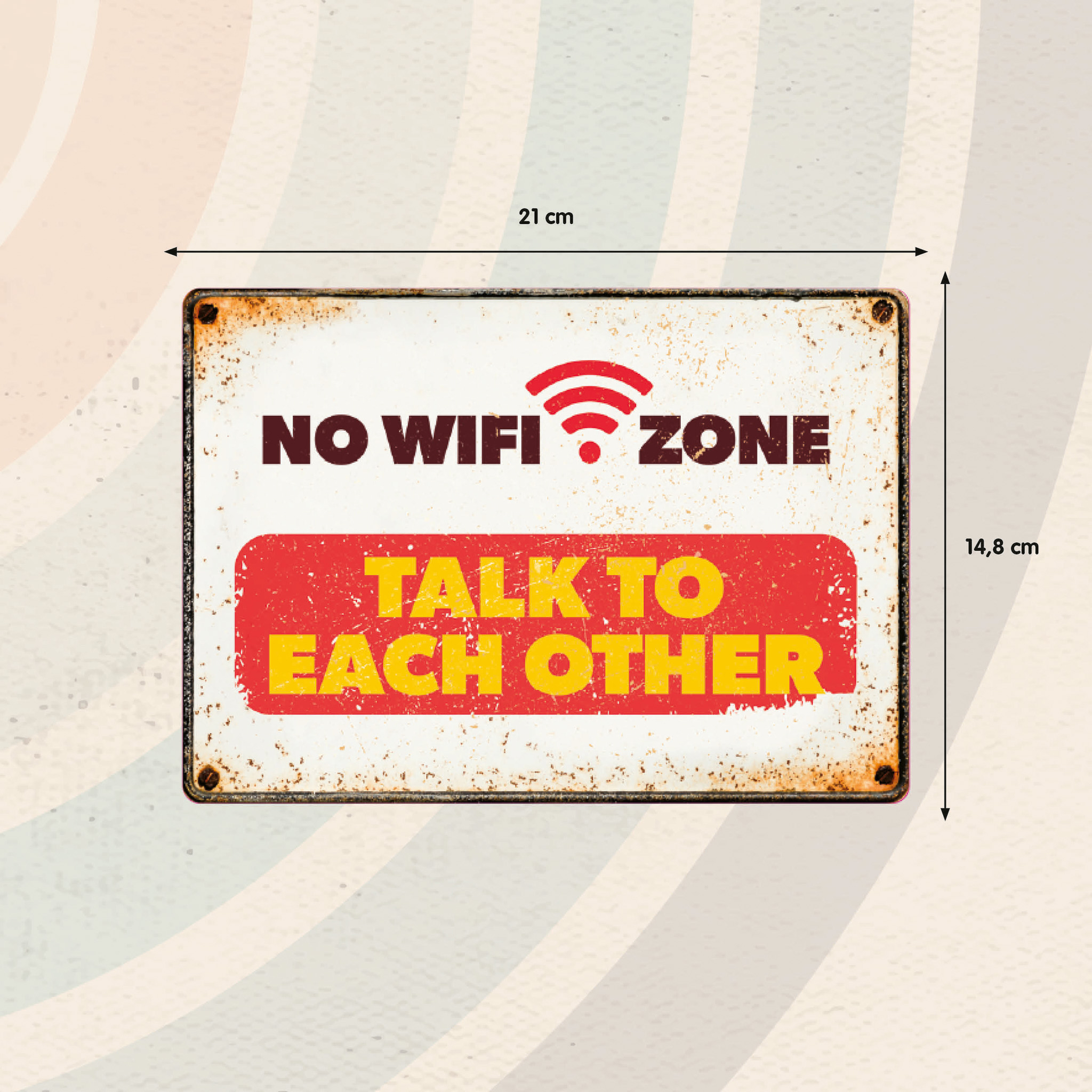 Plenty Gifts Sign Metal No Wifi (h)