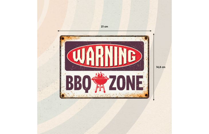 Plenty Gifts Bord blik BBQ Zone Warning (h)