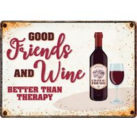 Plenty Gifts Sign Metal Friends and Wine (h)