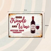 Plenty Gifts Sign Metal Friends and Wine (h)