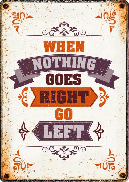 Plenty Gifts Sign Metal Go Left (v)