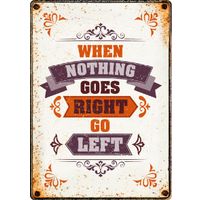 Plenty Gifts Sign Metal Go Left (v)