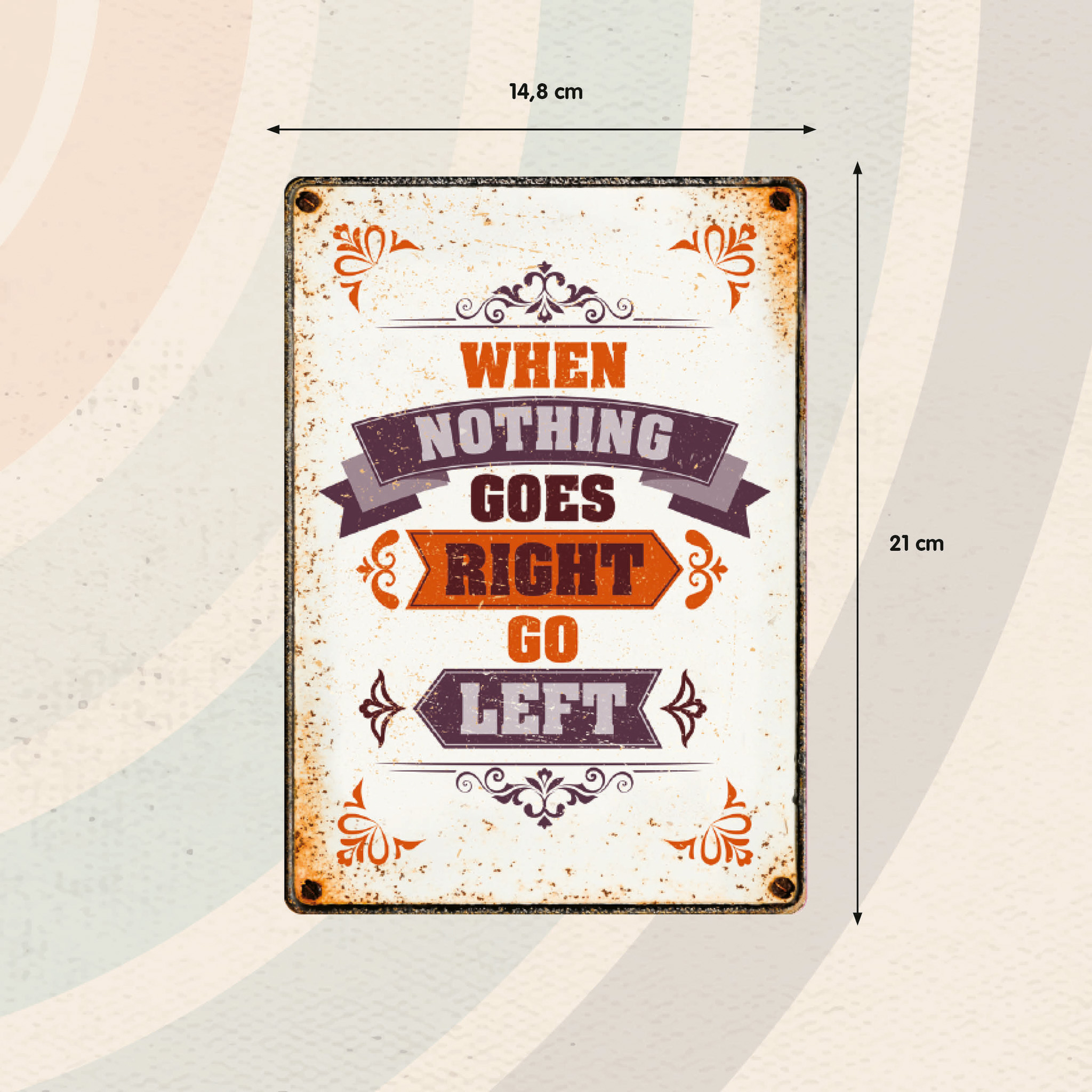 Plenty Gifts Sign Metal Go Left (v)