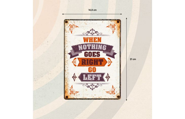 Plenty Gifts Sign Metal Go Left (v)