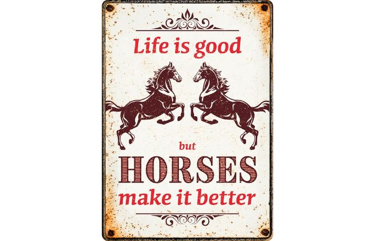 Plenty Gifts Sign Metal Life is good Horses make it better (v)