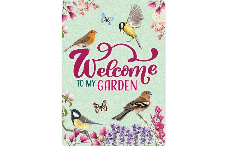 Plenty Gifts Sign Metal Welcome to my Garden Green (v)