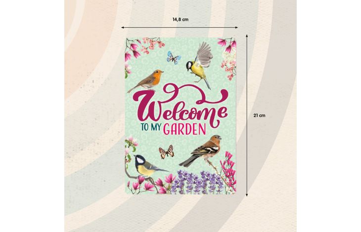 Plenty Gifts Sign Metal Welcome to my Garden Green (v)