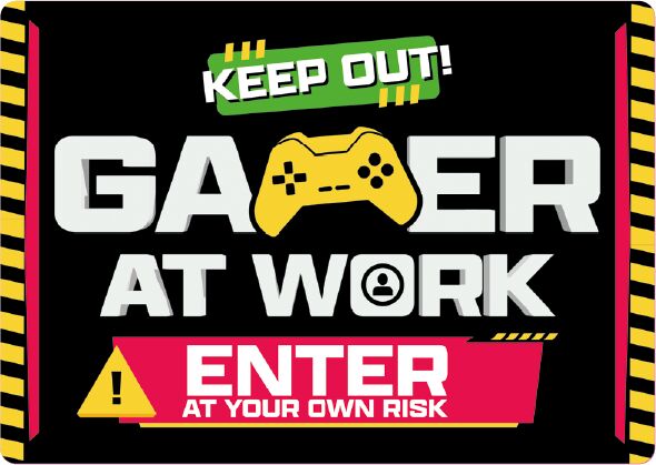 Plenty Gifts Sign Metal Keep out Gamer at Work (h)