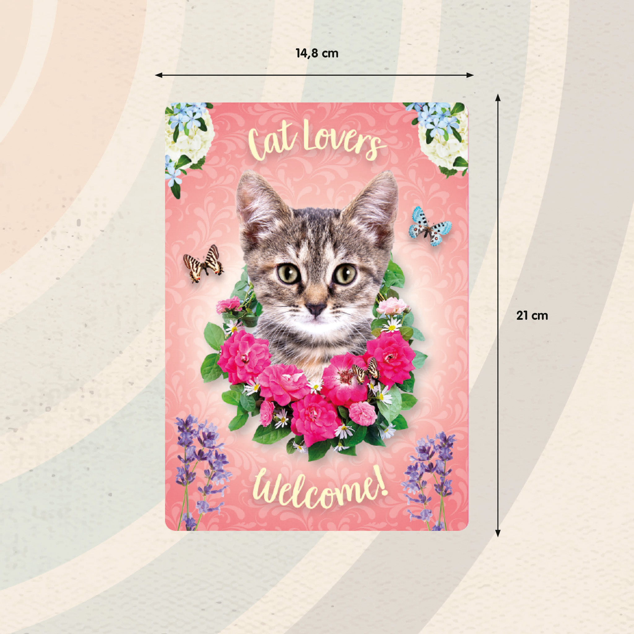 Plenty Gifts Bord blik Cat Lovers Welcome Rose (v)