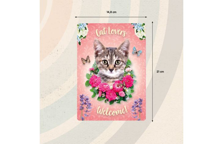 Plenty Gifts Bord blik Cat Lovers Welcome Rose (v)