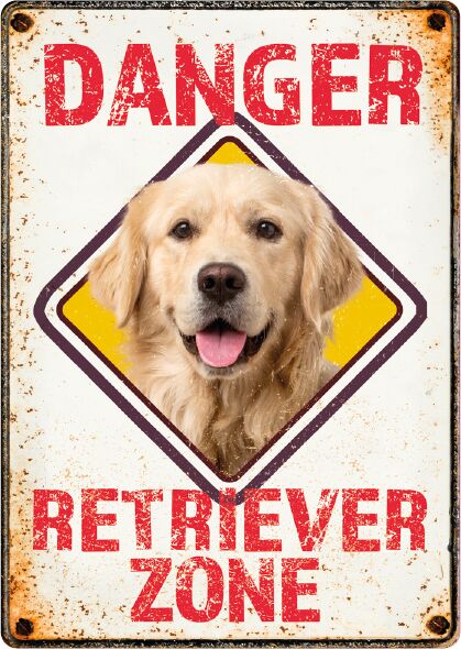 Plenty Gifts Sign Metal Retriever Zone Danger (v)