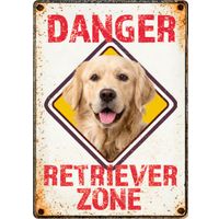 Plenty Gifts Sign Metal Retriever Zone Danger (v)