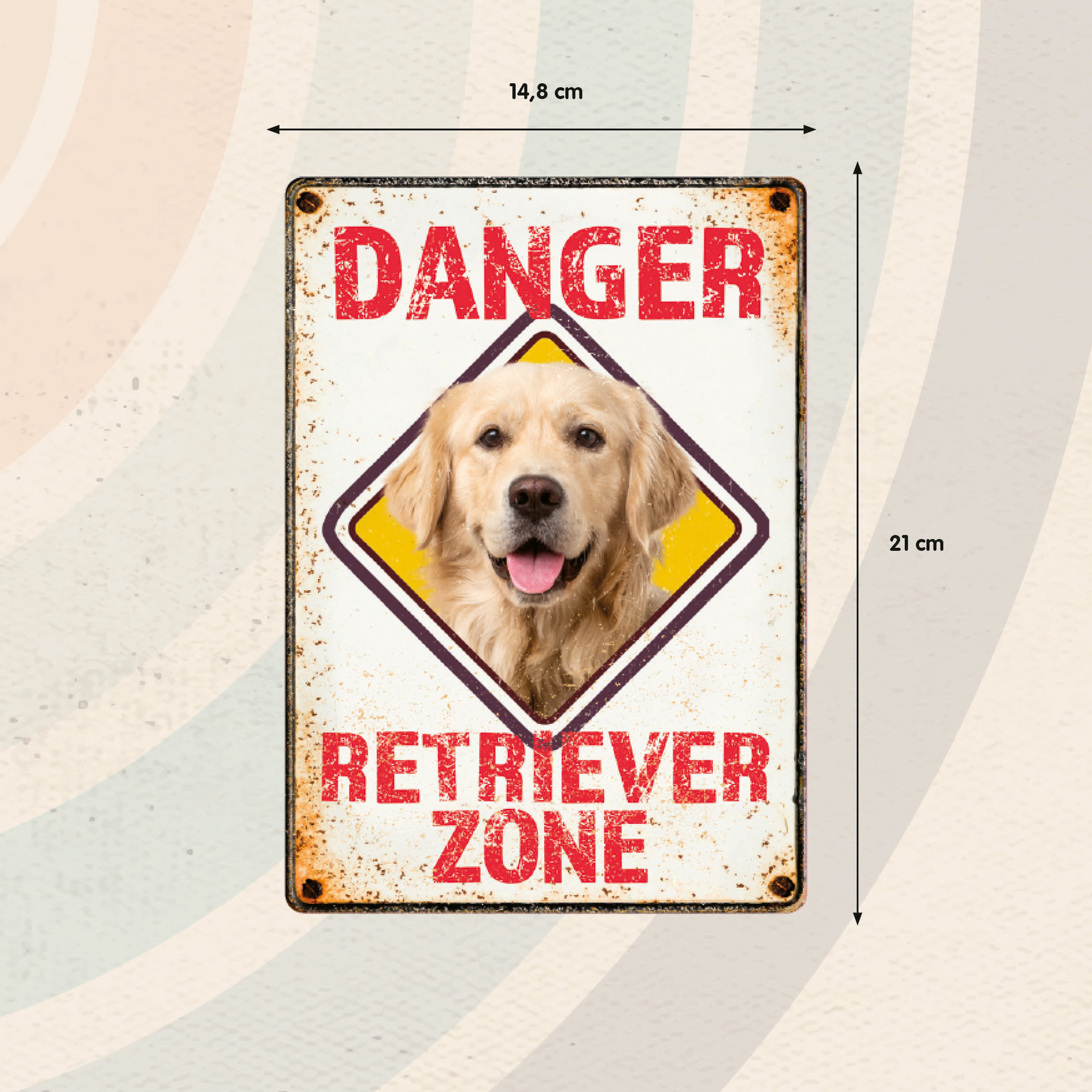 Plenty Gifts Sign Metal Retriever Zone Danger (v)