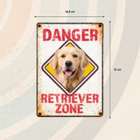 Plenty Gifts Sign Metal Retriever Zone Danger (v)