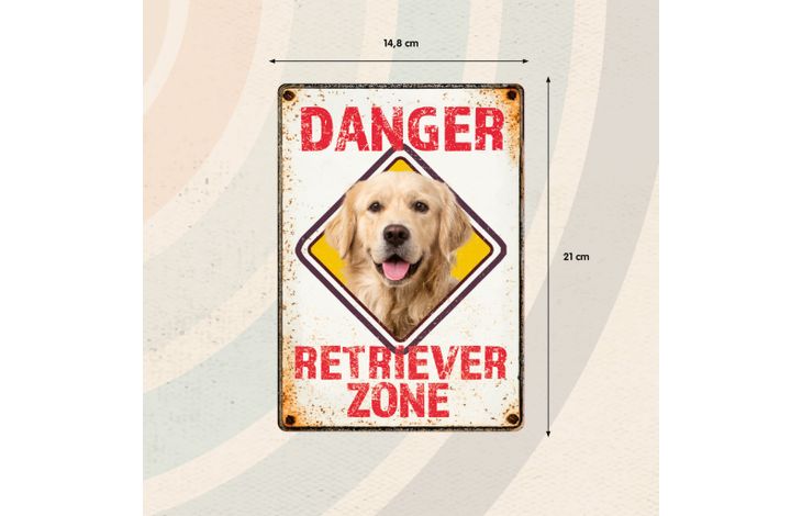 Plenty Gifts Sign Metal Retriever Zone Danger (v)