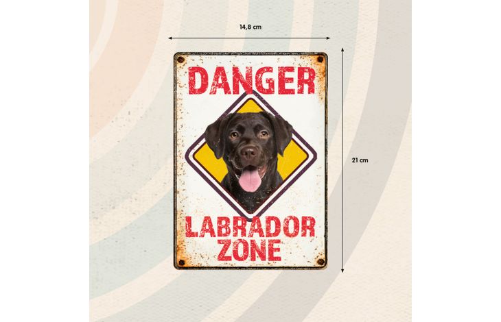 Plenty Gifts Sign Metal Labrador Zone Danger (v)