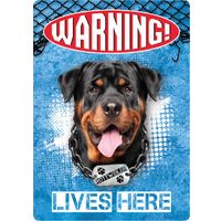 Plenty Gifts Sign Metal Rottweiler Warning (v)