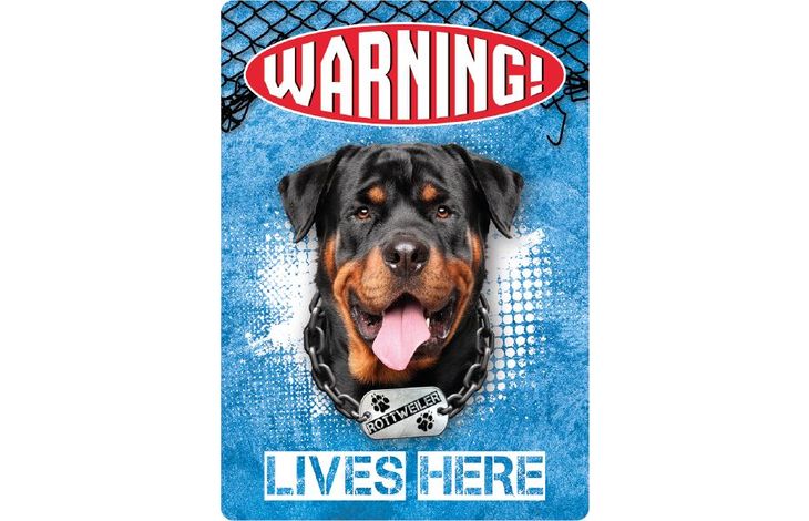 Plenty Gifts Sign Metal Rottweiler Warning (v)