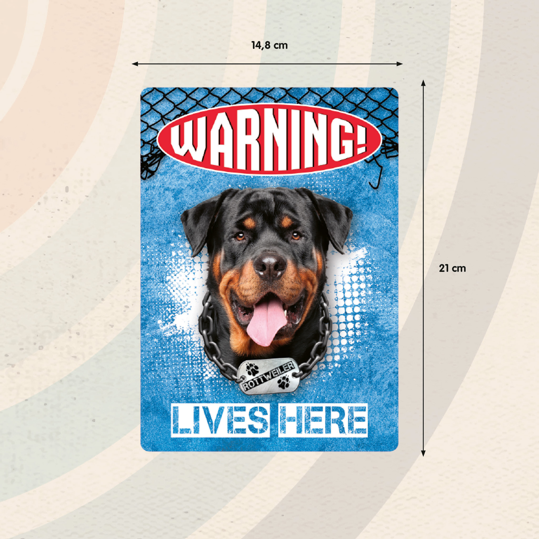 Plenty Gifts Sign Metal Rottweiler Warning (v)