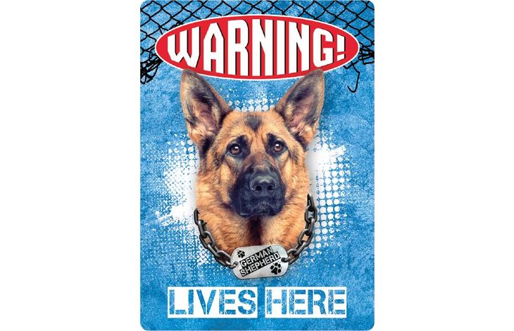 Plenty Gifts Bord blik German Shepherd Warning (v)