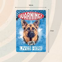 Plenty Gifts Bord blik German Shepherd Warning (v)