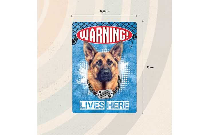 Plenty Gifts Bord blik German Shepherd Warning (v)