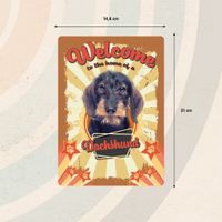 Plenty Gifts Sign Metal Welcome home Dachshund (v)