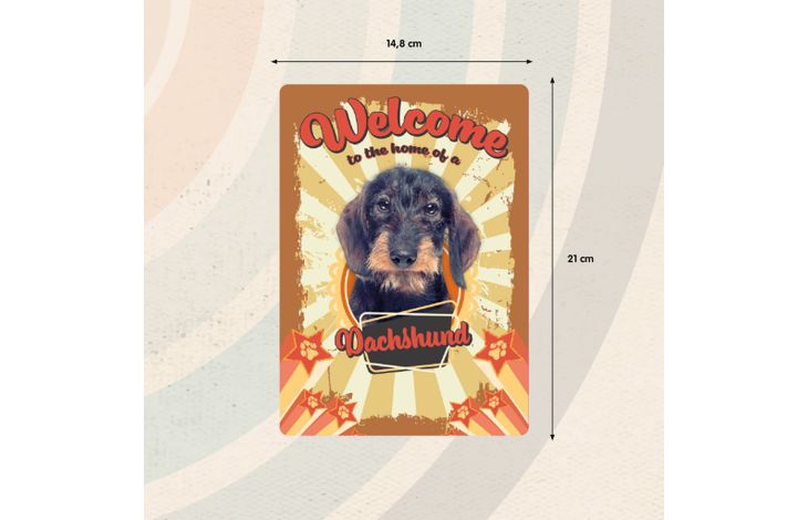 Plenty Gifts Sign Metal Welcome home Dachshund (v)