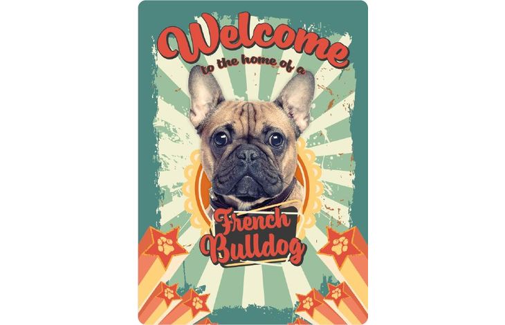 Plenty Gifts Bord blik Welcome home French Bulldog (v) EN