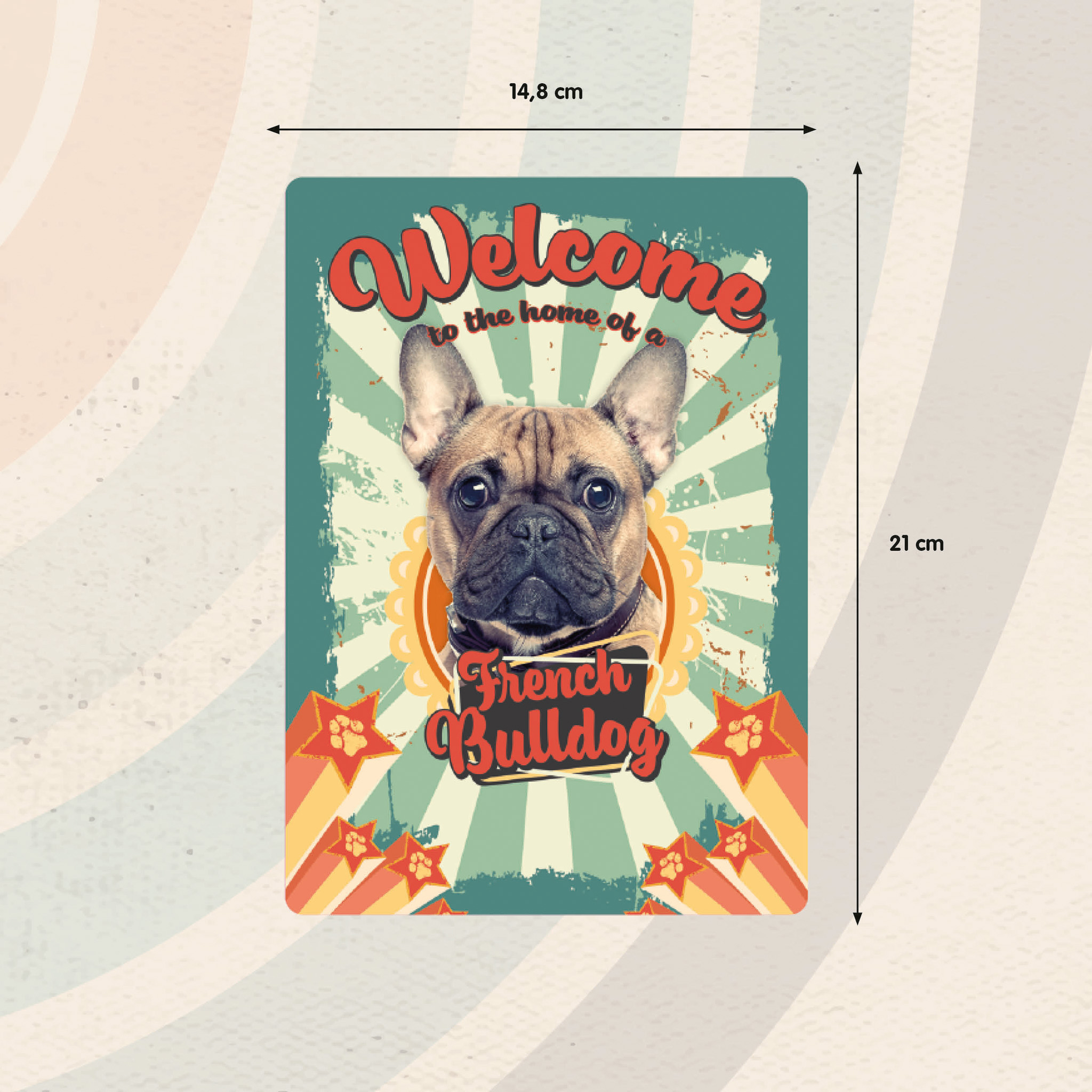 Plenty Gifts Bord blik Welcome home French Bulldog (v) EN