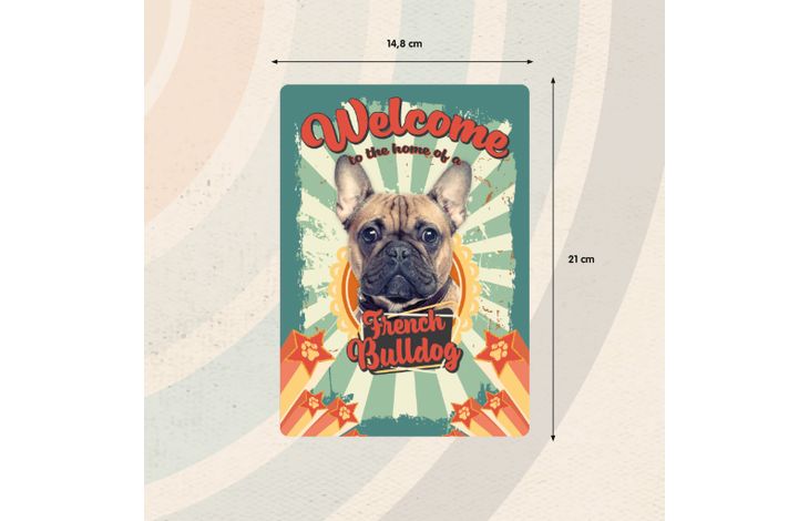 Plenty Gifts Bord blik Welcome home French Bulldog (v) EN