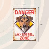 Plenty Gifts Sign Metal Jack Russell Zone Danger (v)