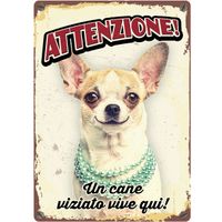 Plenty Gifts Segnale Del Metallo Cane Viziato Vive Qui