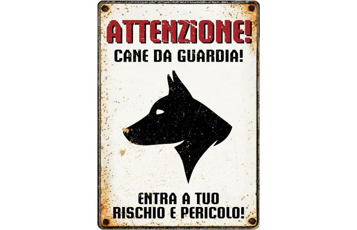 Plenty Gifts Bord blik Cane Da Guardia Profil