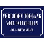 Bord Blik Verboden Toegang (h)