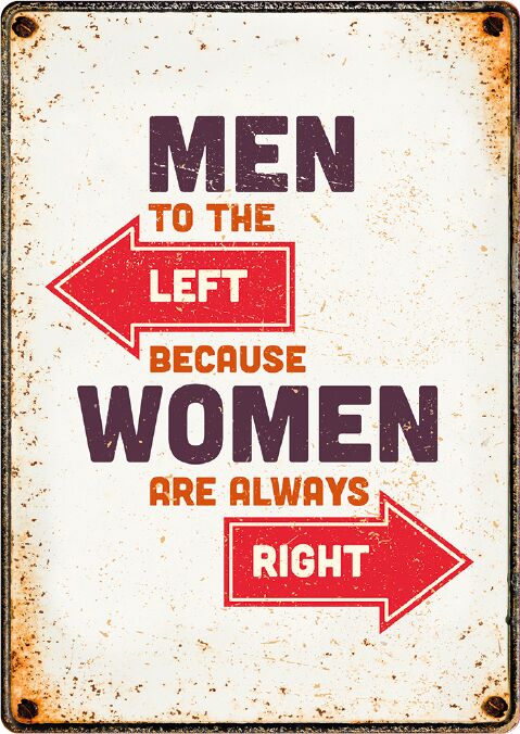 Plenty Gifts Bord blik Men Left Women Right (v)