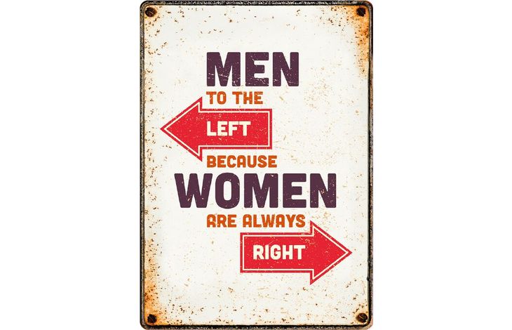 Plenty Gifts Bord blik Men Left Women Right (v)